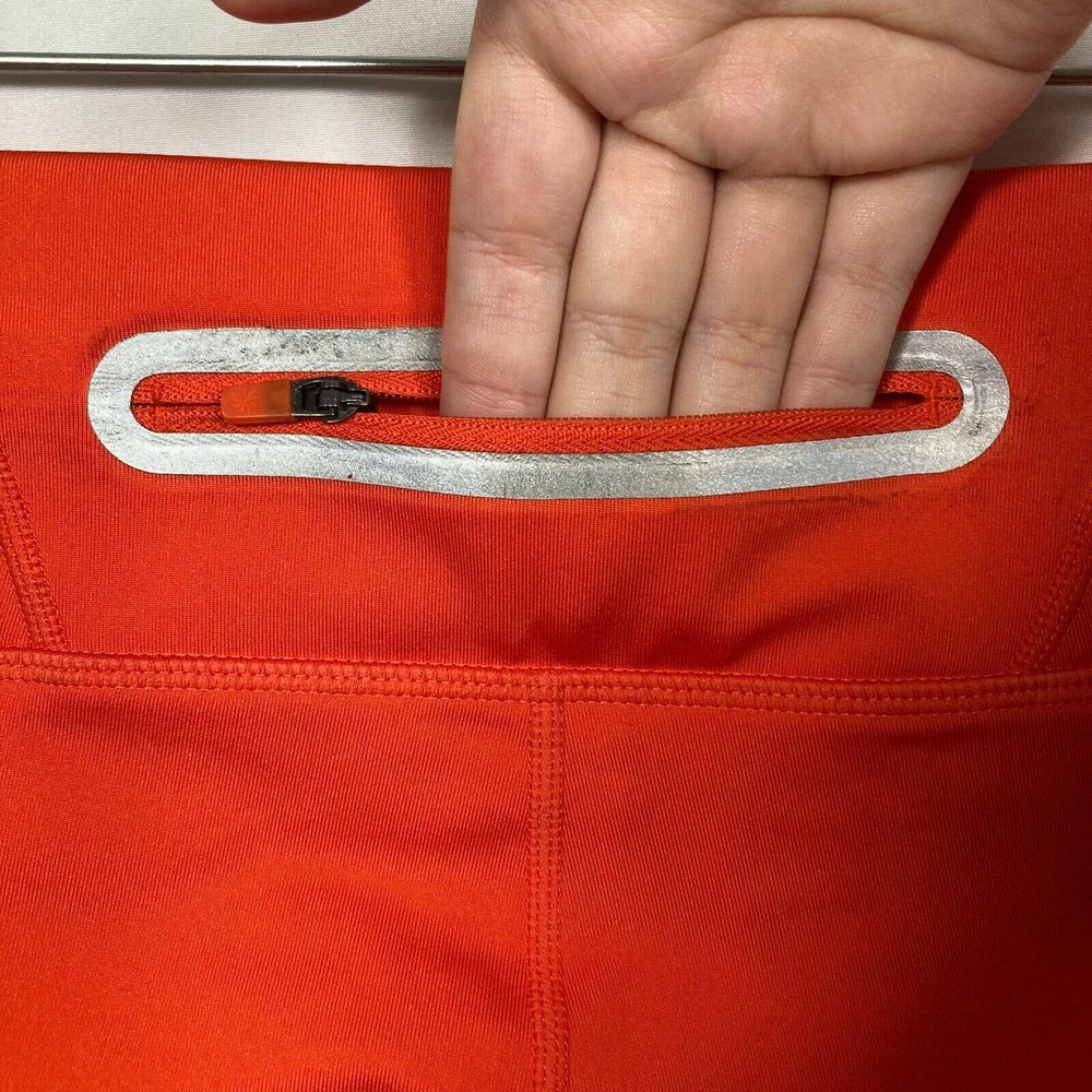 Athleta Leggings Womens‎ Sz XS Orange Chaturanga Capri Crop Pocket Logo - Picture 6 of 12
